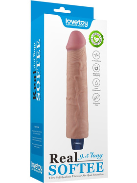 LoveToy: Real Softee, Silicone Vibrating Dildo, 24 cm