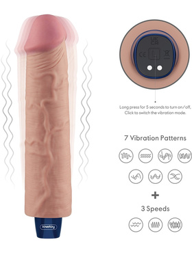 LoveToy: Real Softee, Silicone Vibrating Dildo, 24 cm