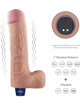 LoveToy: Real Softee, Silicone Vibrating Dildo, 25.5 cm