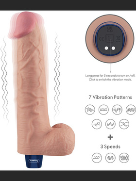 LoveToy: Real Softee, Silicone Vibrating Dildo, 27 cm