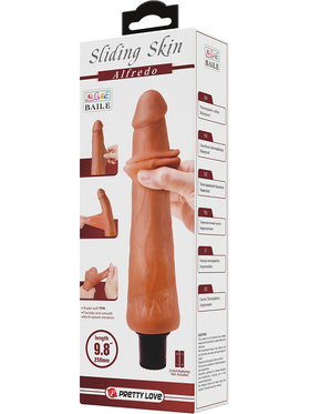 Pretty Love: Alfredo, Sliding Skin Dildo Vibrator, 25 cm