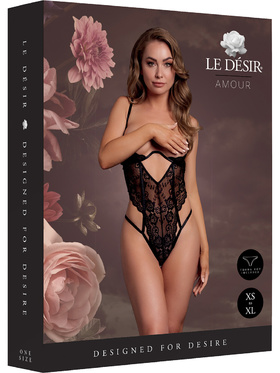 Le Désir: Lace Underwired Open Cup Bodysuit, One Size