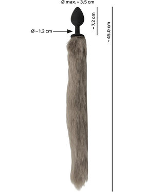 You2Toys: Long Fluffy Tail Butt Plug, grå