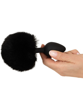 You2Toys: Fluffy Bunny Tail Butt Plug, medium, svart