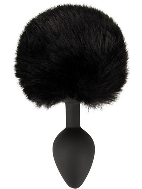 You2Toys: Fluffy Bunny Tail Butt Plug, medium, svart