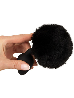 You2Toys: Fluffy Bunny Tail Butt Plug, medium, svart